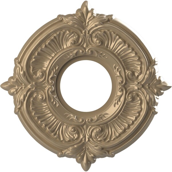 Ekena Millwork Attica PVC Medallion (Canopies up to 4 1/8"), 10"OD x 3 1/2"ID x 3/4"P, Metallic Champagne Mist CMP10ATECE - main